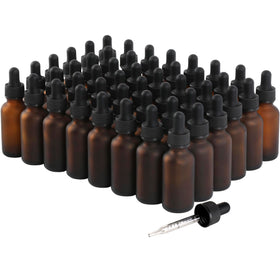 Flacon en verre amber de 1oz NOOEEISS avec pipette vue de face