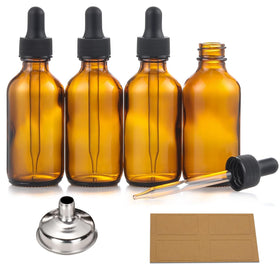 Flacon en verre ambre AOZITA de 60ml avec compte-gouttes