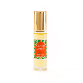 Flacon en verre d'huile de parfum Narcisse Nemat 10 ml vue de face