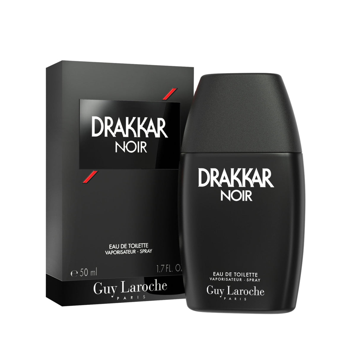Flacon noir mat de Drakkar Noir de Guy Laroche, 50ml, vue de face