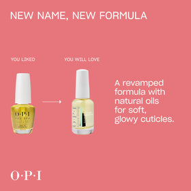 Flacon OPI Glow Up sur une table de manucure