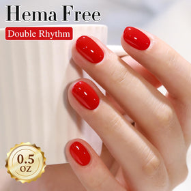 Flacon rond avec bouchon doré du vernis gel Double Rhythm