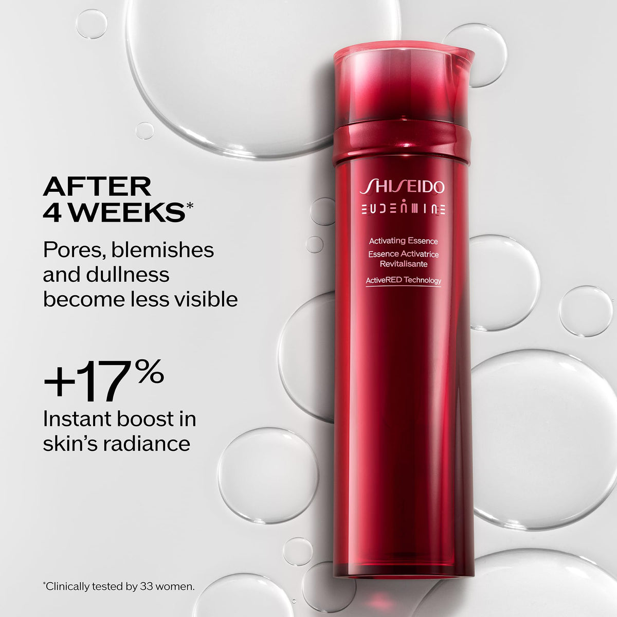 Flacon Shiseido Eudermine 145 mL avec bouchon en vue de dessus