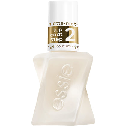 Flacon transparent de vernis à ongles essie Gel Couture top coat mat 0,46 fl oz
