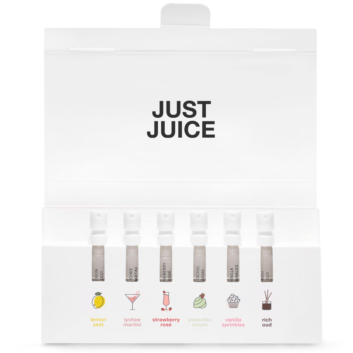 Flacon vaporisateur de parfum Just Juice en vue de face