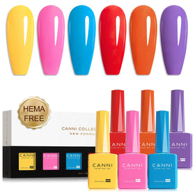 Flacons colorés du set de vernis à ongles CANNI avec étiquettes en cristal 3D