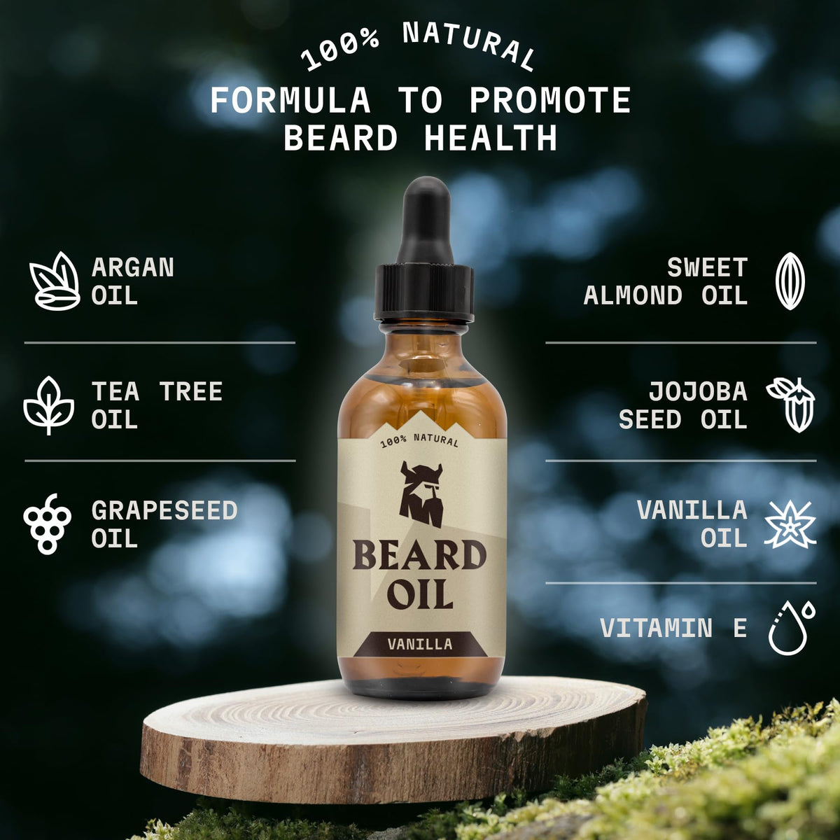 Flacons d'huile à barbe Vanille Striking Viking en pack de 3