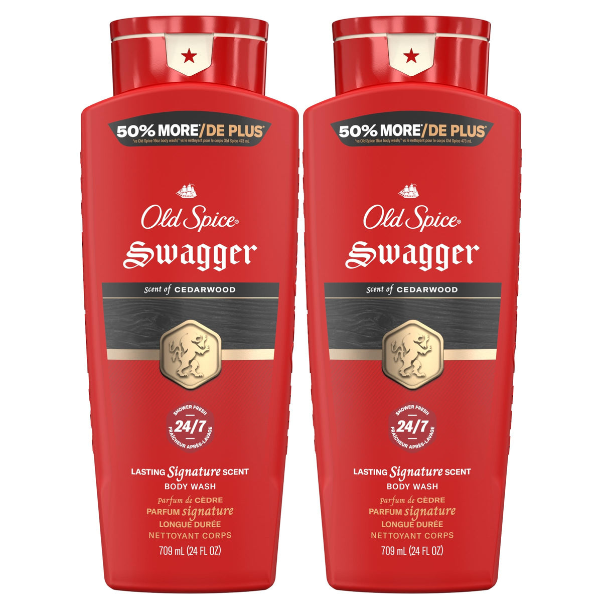 Flacons de gel douche Old Spice Red Collection 24 oz avec senteur bois de cèdre