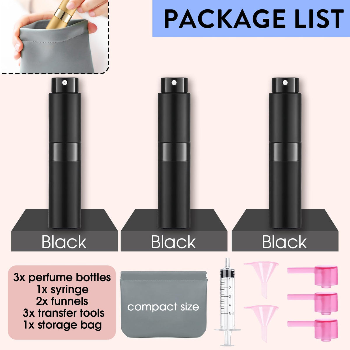 Flacons de parfum DPLASKA avec outils de transfert