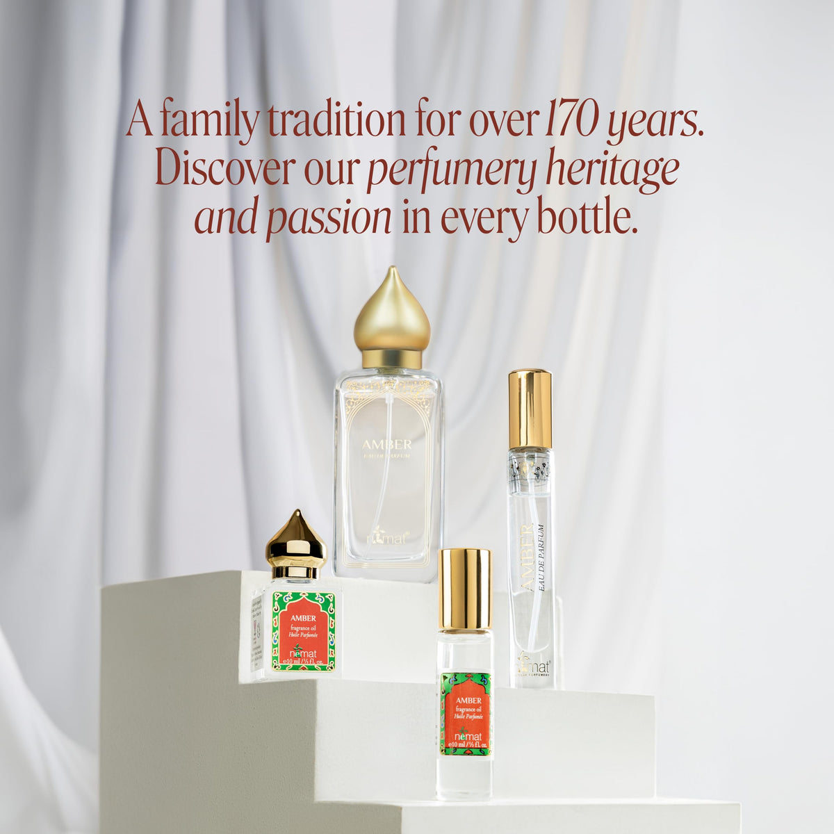Flacons de parfum Nemat en situation lifestyle