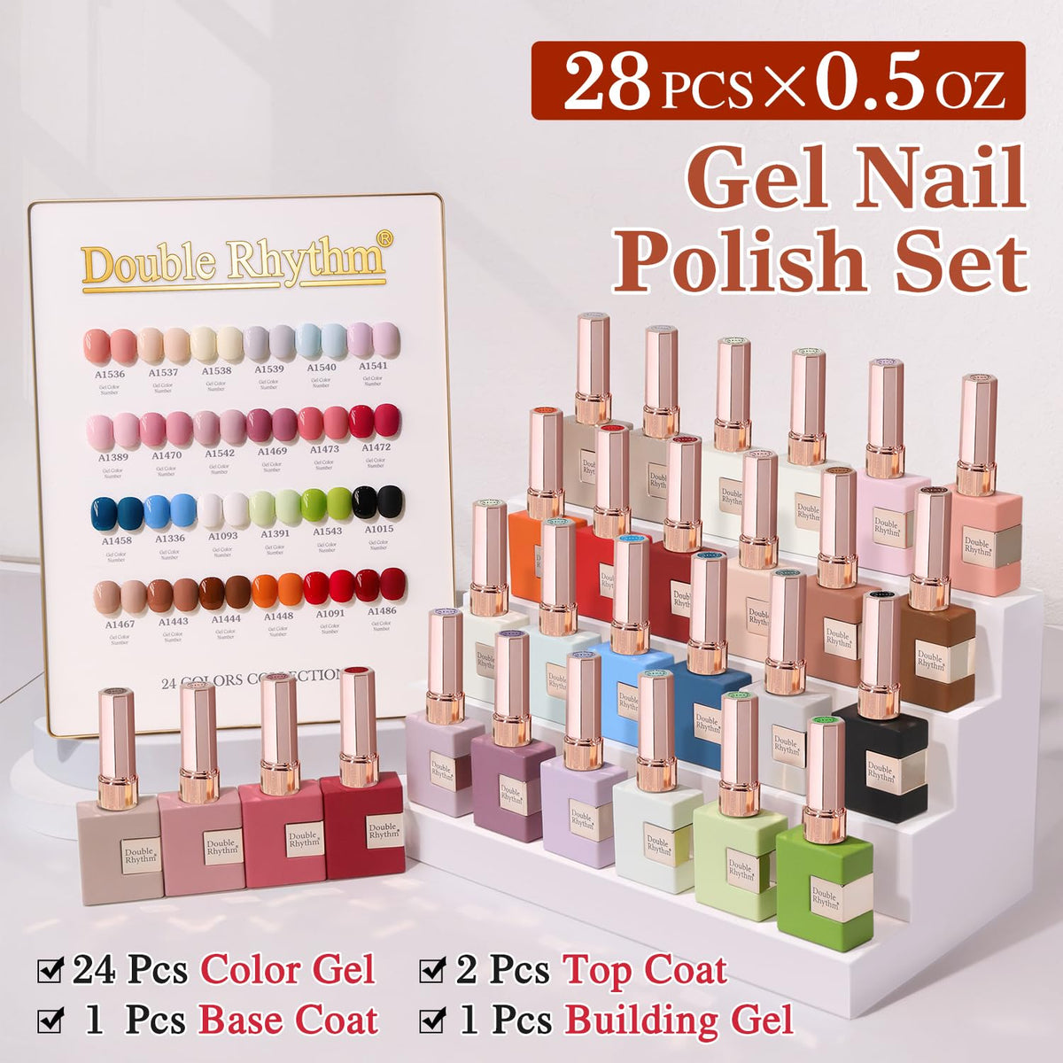 Flacons de vernis à ongles en gel de 15ml dans le kit Double Rhythm