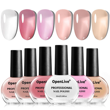 Flacons de vernis à ongles OpenLive 6 couleurs devant