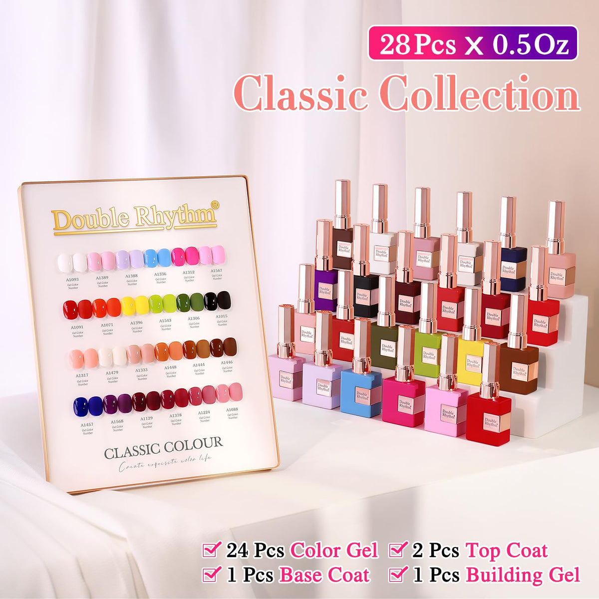 Flacons de vernis gel de 15ml dans le set Double Rhythm