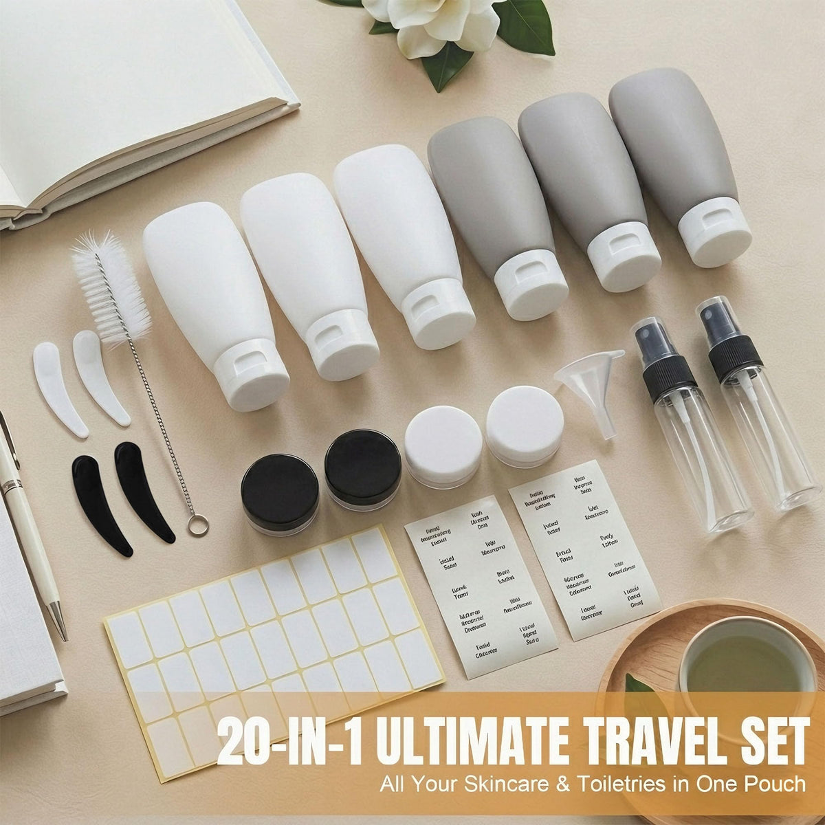 Flacons de voyage DEWSENSI de 60 ml, 30 ml et pots de 10 ml