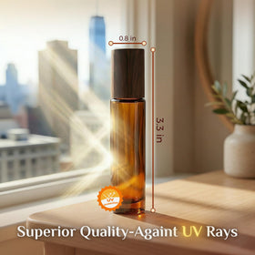 Flacons roll-on en verre ambre 10 ml, vue de côté