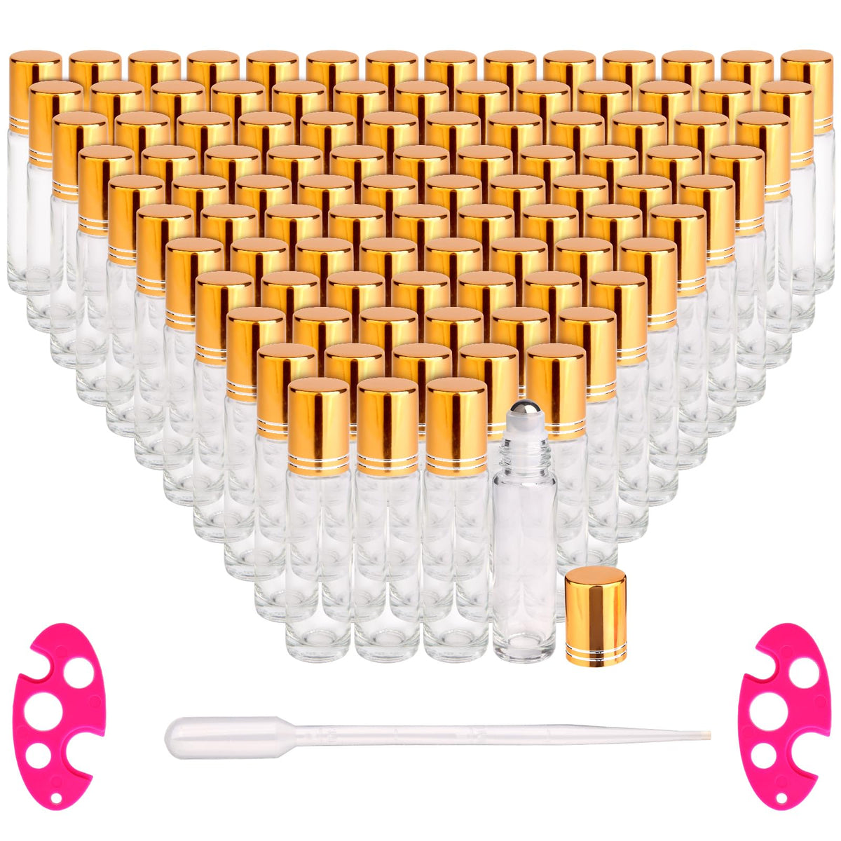 Flacons roll-on en verre transparent de 10ml, pack de 100