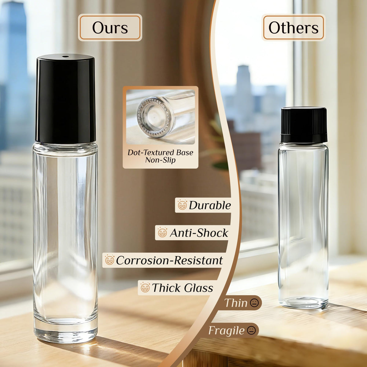 Flacons roll-on pour parfums et huiles, 24 pièces dans l'emballage