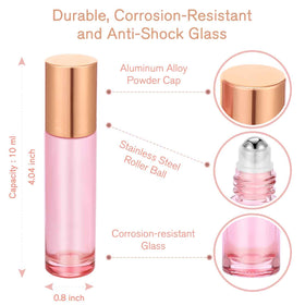 Flacons roll-on rose avec entonnoir pour remplissage