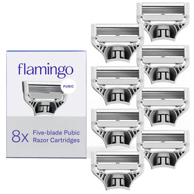 Flamingo cartouches de rechange pour rasoirs pubiens, vue de face