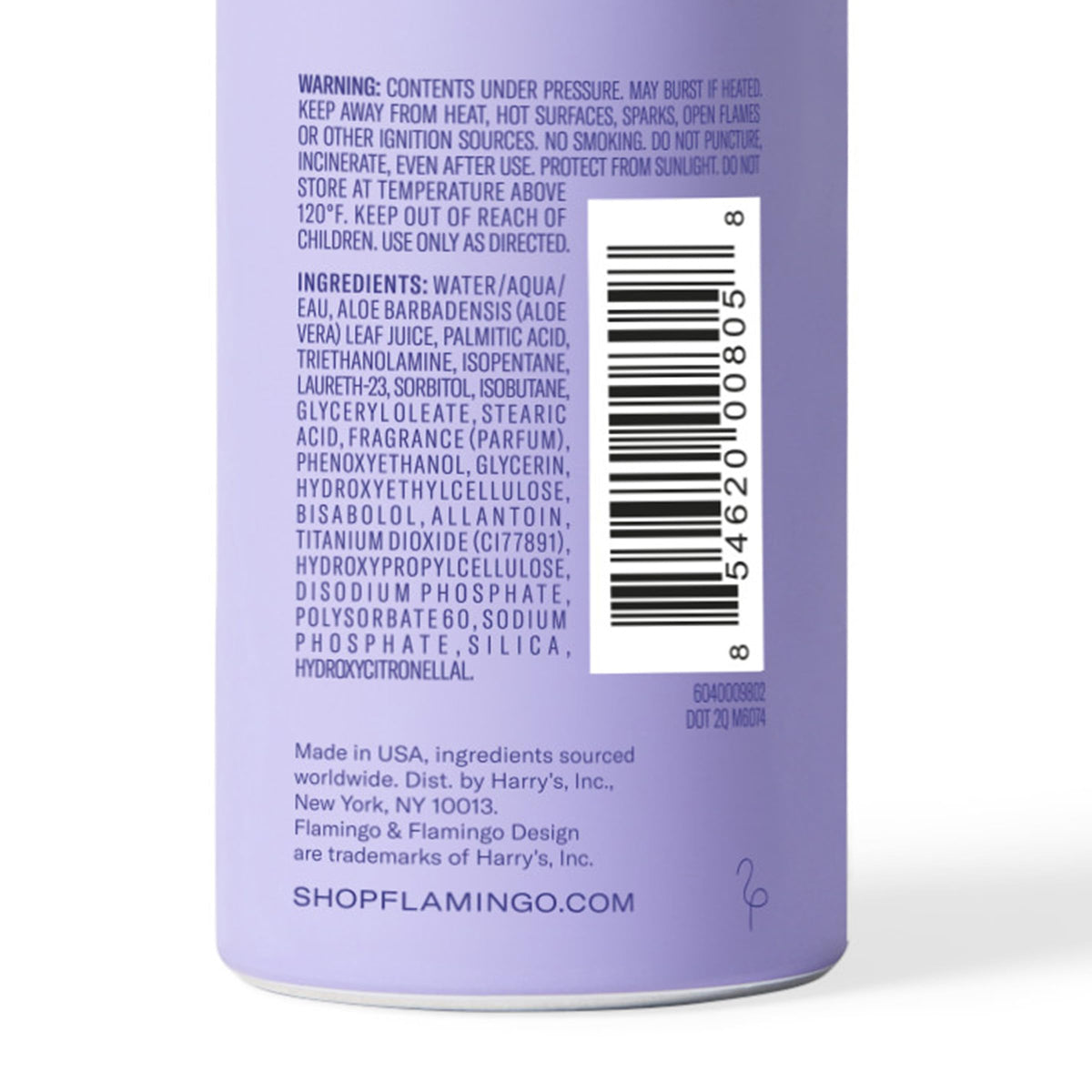 Flamingo Gel de Rasage pour Femmes, packaging floral
