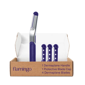 Flamingo kit de dermaplanage avec 4 lames réutilisables et capuchon de protection