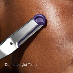 Flamingo lame de dermaplaning en acier inoxydable vue de côté