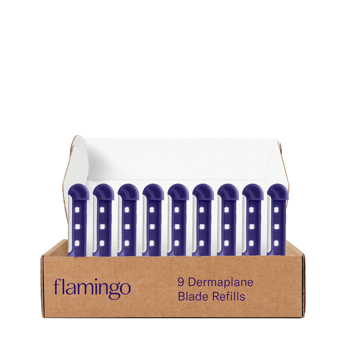 Flamingo lames de dermaplaning recharges vue avant avec emballage