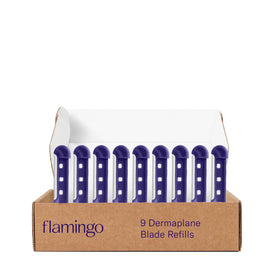 Flamingo lames de dermaplaning recharges vue avant avec emballage