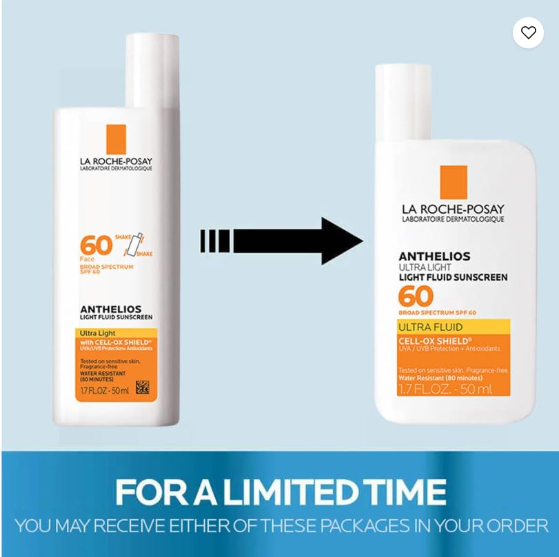 Fluide solaire La Roche-Posay Anthelios à côté de produits de beauté