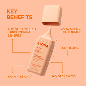 Fluide SPF 30 BYOMA sur fond neutre