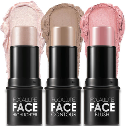 FOCALLURE kit de contour 3 pièces vue de face avec crayons de différentes teintes