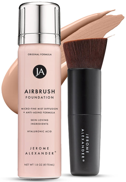 Fond de teint airbrush Jerome Alexander beige chaud, vue de face