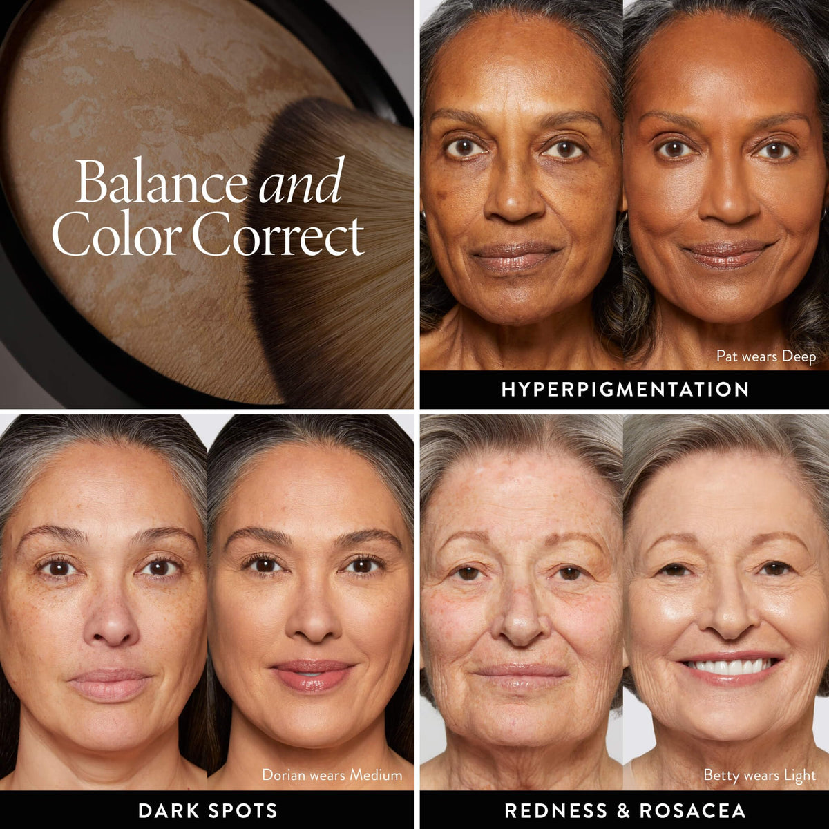 Fond de teint Baked Balance-n-Brighten sur une surface de maquillage