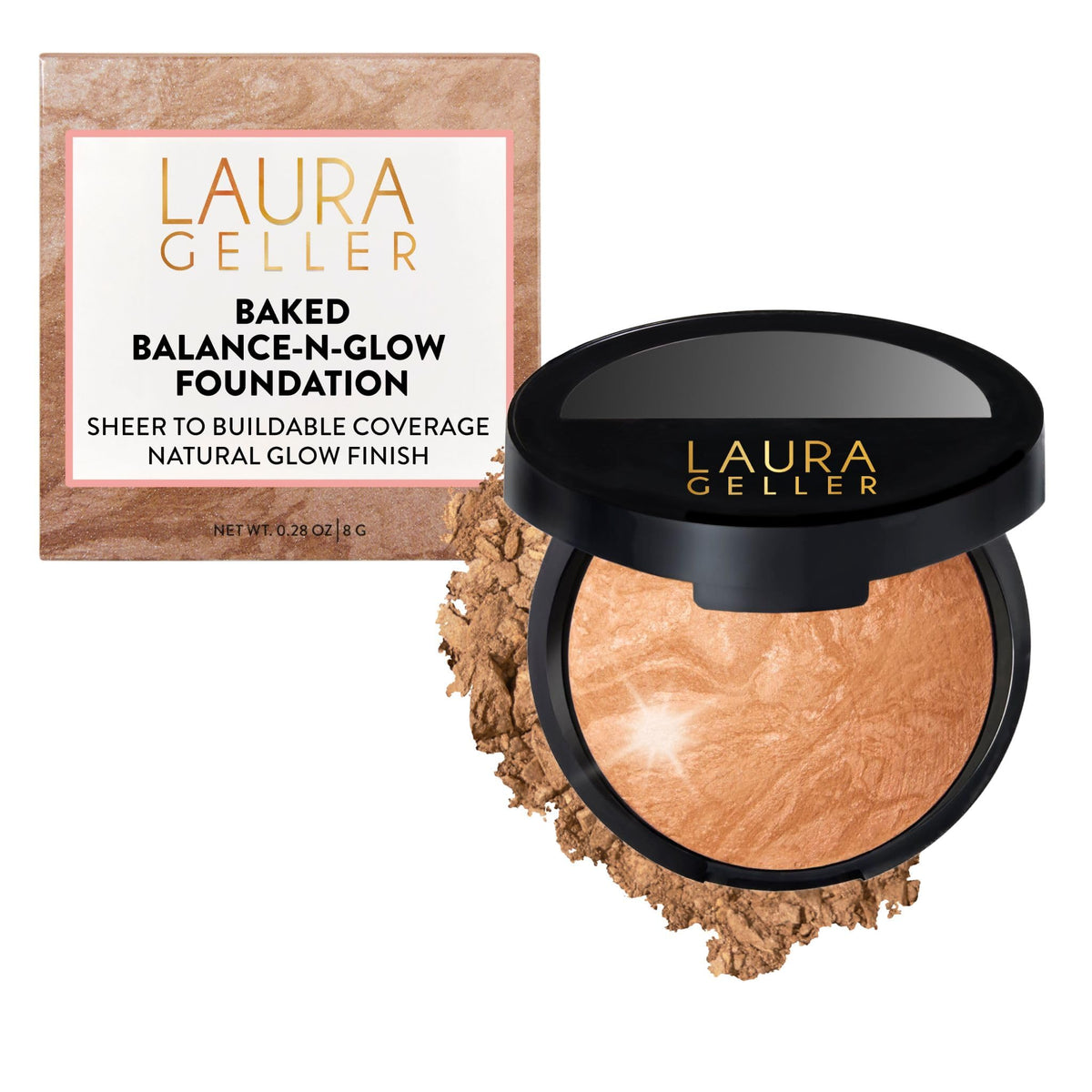 Fond de teint Baked Balance-N-Glow LAURA GELLER Medium Doré vue de face