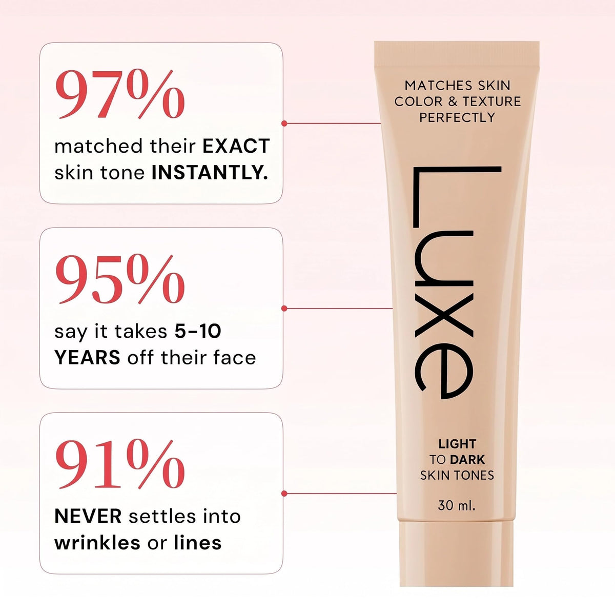 Fond de Teint Changeant de Couleur LUXE, flacon de 40g