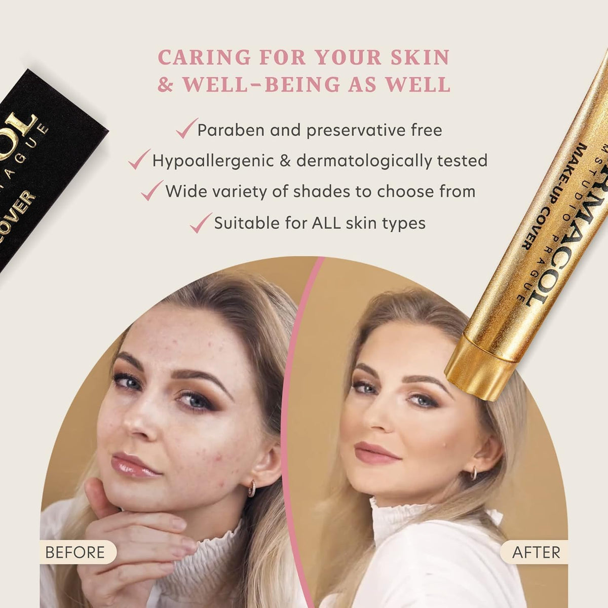 Fond de teint Dermacol avec éclairage naturel
