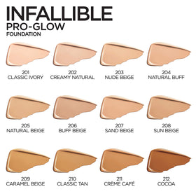 Fond de Teint Infallible Pro Glow L'Oreal Paris avec son packaging
