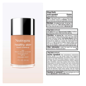 Fond de teint Neutrogena Healthy Skin 400C flacon sur fond neutre
