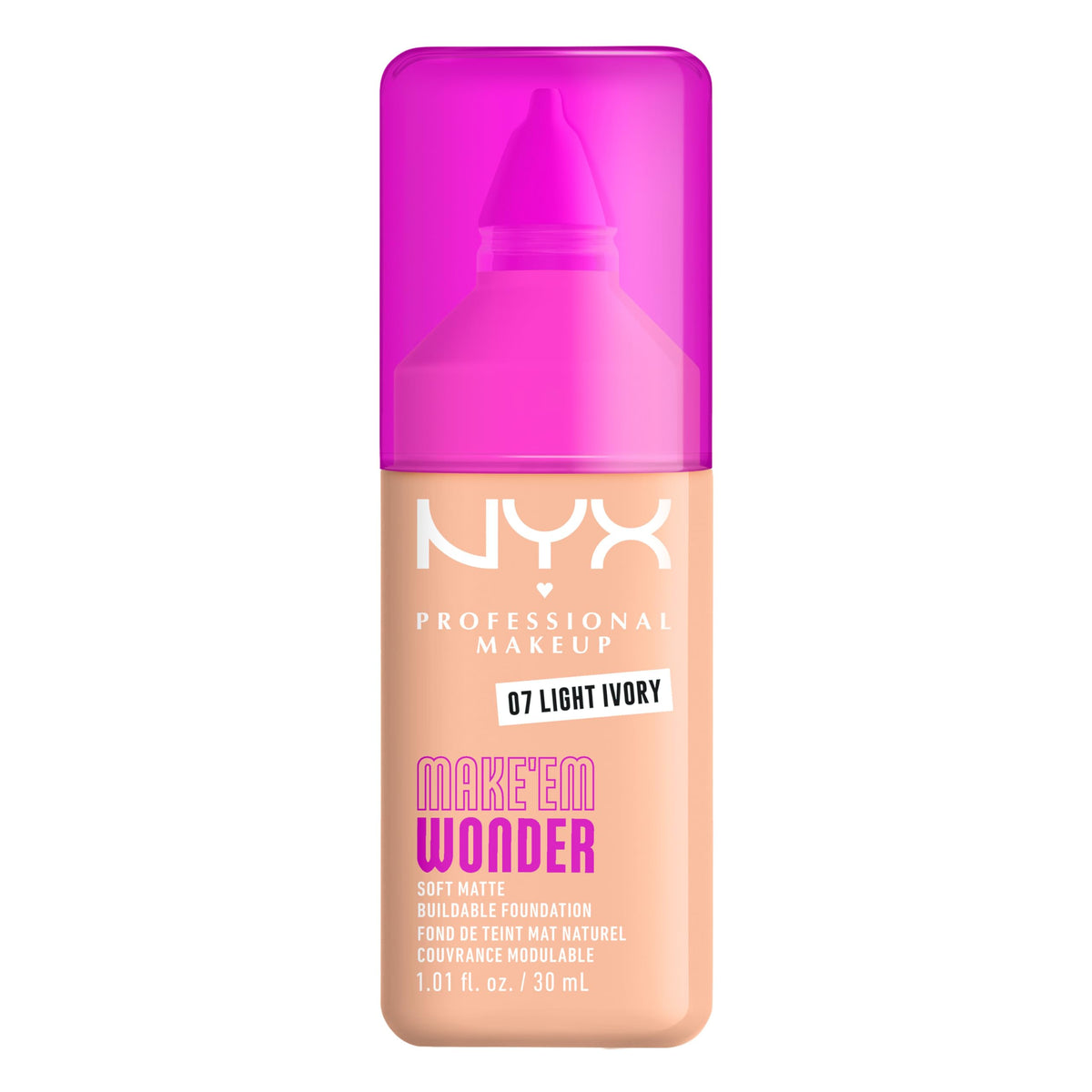 Fond de teint NYX PROFESSIONAL MAKEUP Make 'Em Wonder 07 Light Ivory devant