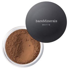 Fond de teint poudré mat bareMinerals 28 Golden Deep vue de face