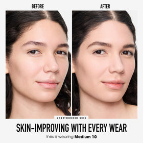 Fond de teint poudré minéral bareMinerals Medium 10 avec couvercle ouvert