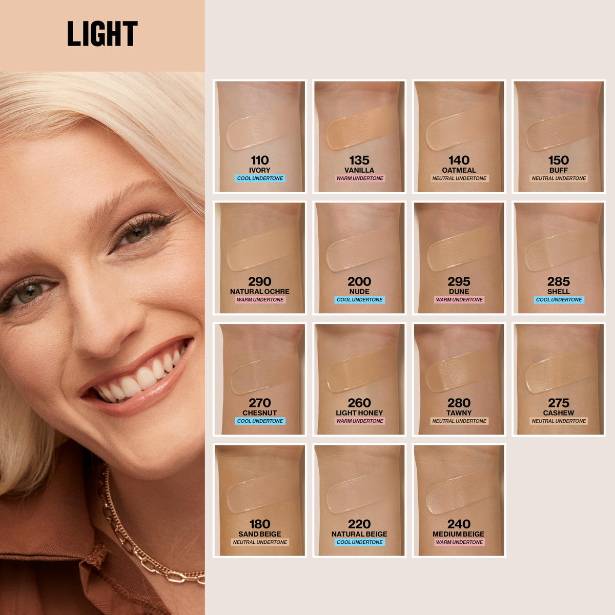 Fond de teint REVLON ColorStay 140 Avoine texture sur le dos de la main
