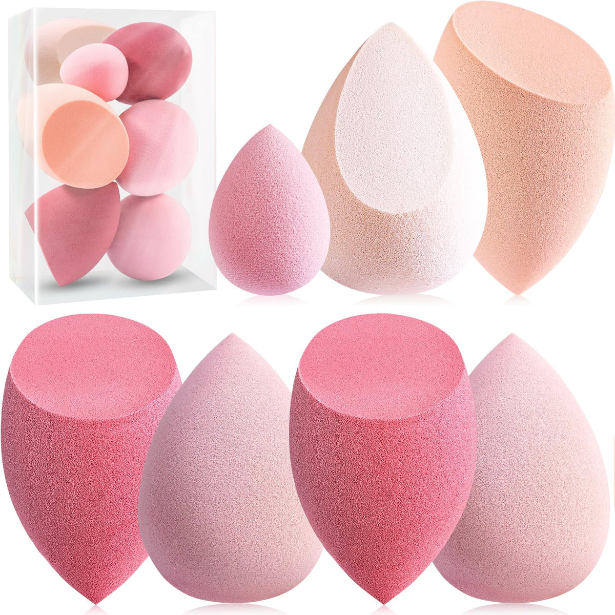Foonbe ensemble d'éponges de maquillage 7 pièces en couleurs variées