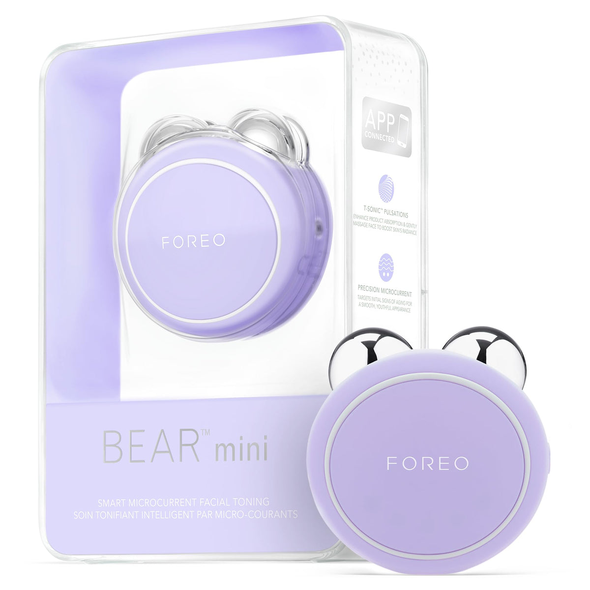 FOREO BEAR mini appareil facial microcourant lavande vue de face