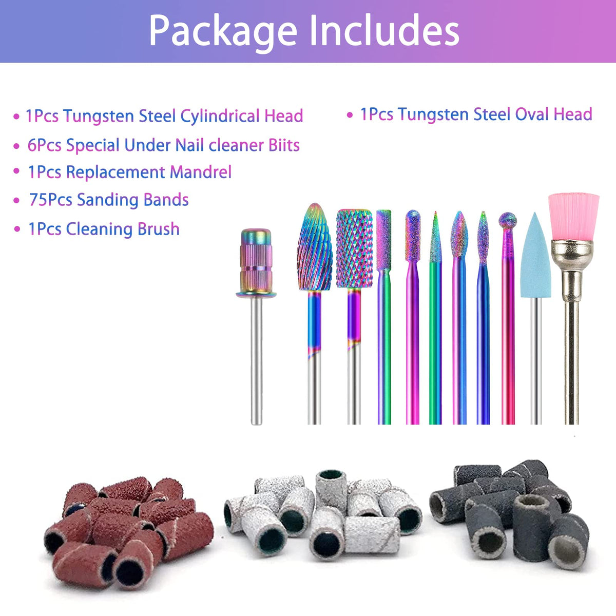 Forets à ongles BQAN en carbure avec packaging