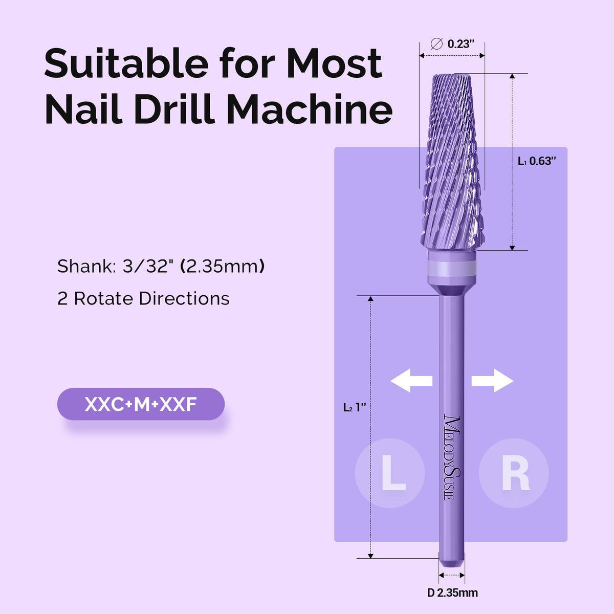 Forets à ongles MelodySusie en utilisation sur un ongle