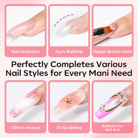Formes d'ongles flexibles du kit poly gel modelones