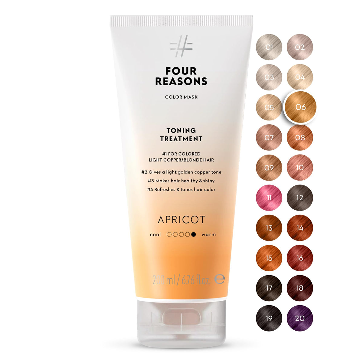 FOUR REASONS Color Mask Apricot 225g vue avant avec emballage