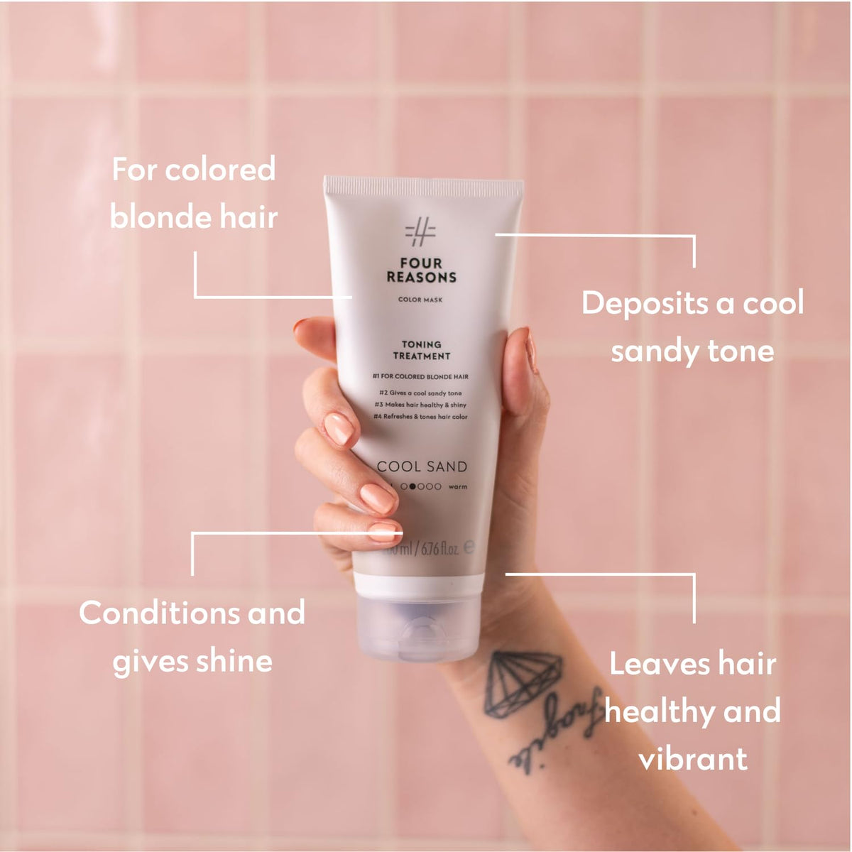 FOUR REASONS Color Mask Cool Sand Blonde in shower setting