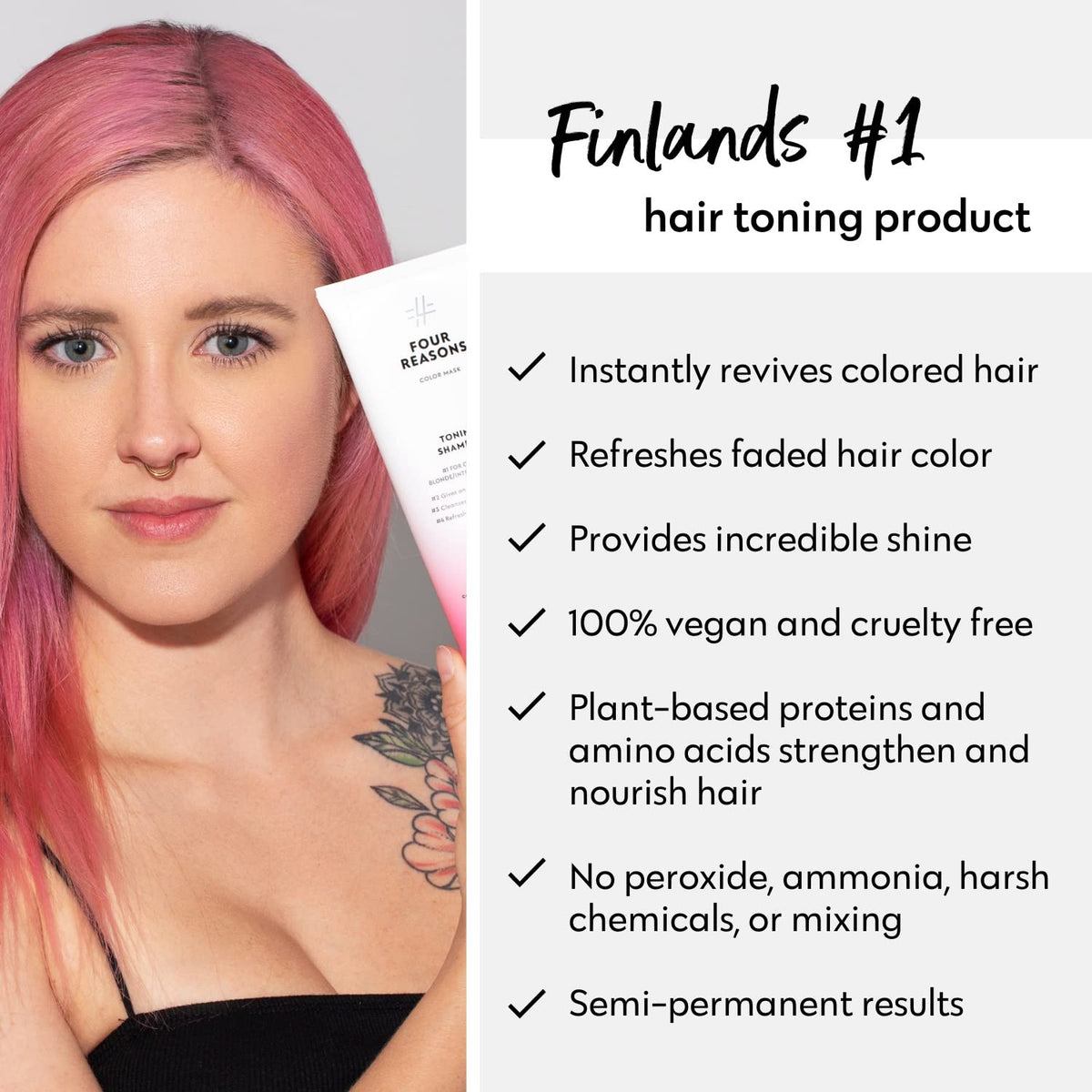 FOUR REASONS Color Mask Rose Pink dans la douche
